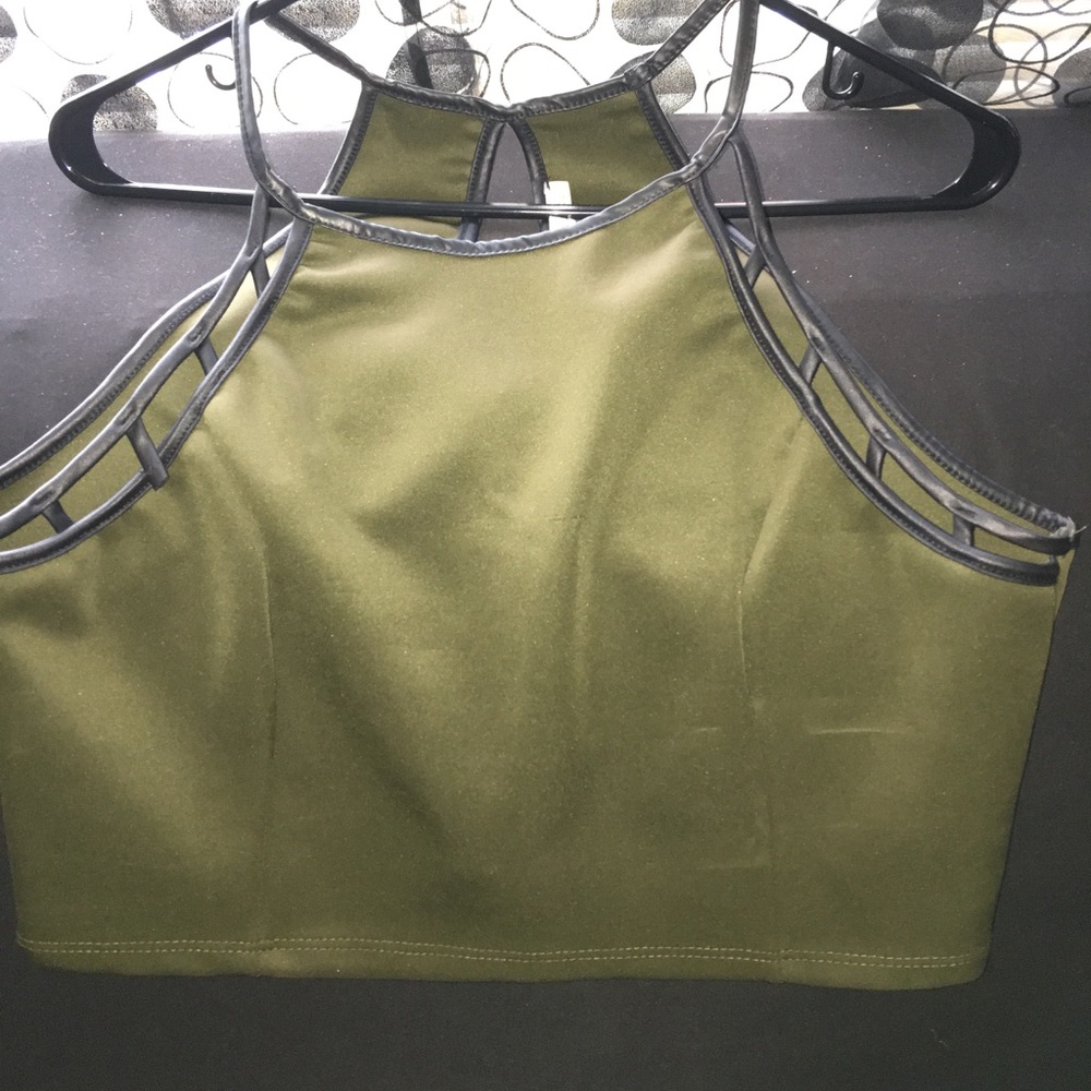 Charlotte Russe—Olive Green Crop Top